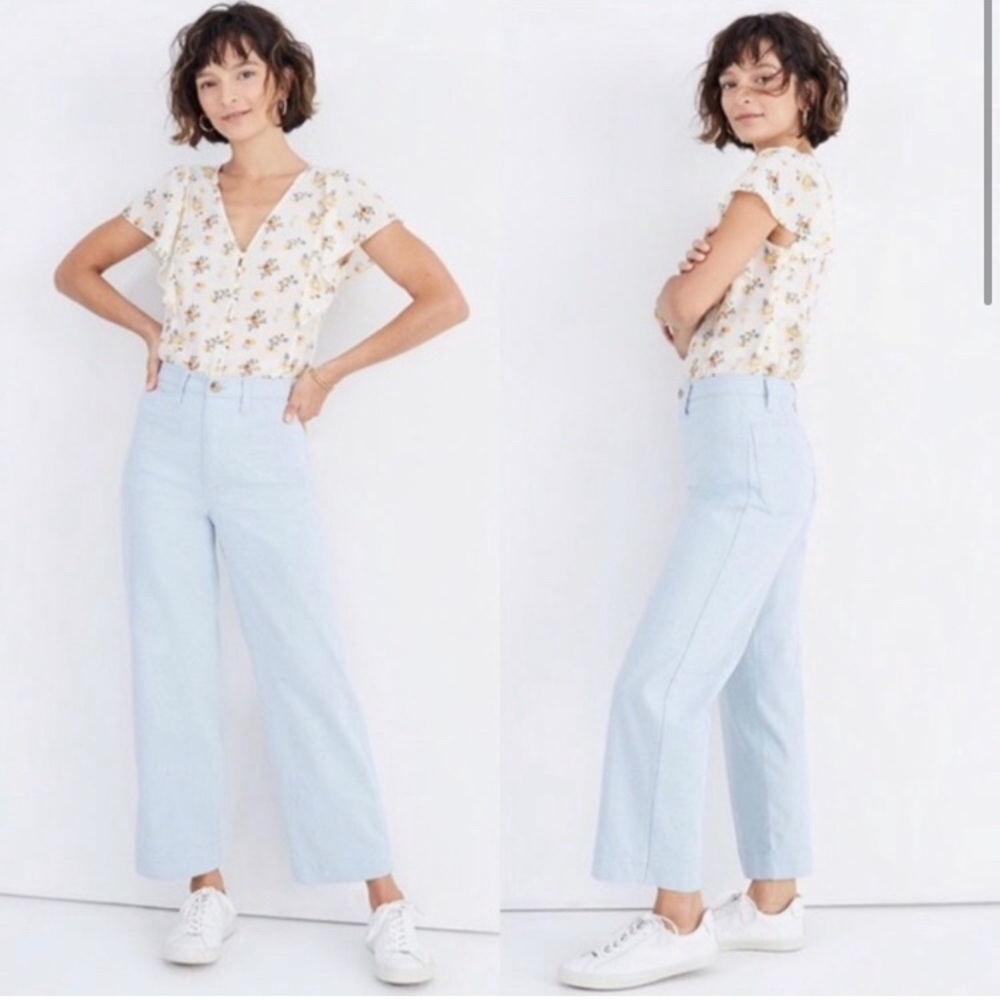 NWT Madewell slim Emmett wide leg crop pants